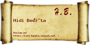 Hidi Beáta névjegykártya